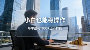 2026新项目，小白也能稳操作，每单盈利1000+上不封顶-大象聊项目