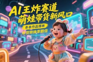 AI王炸赛道，萌娃带货新风口，条条作品爆单，带货转换率翻倍，核心逻辑拆解-大象聊项目