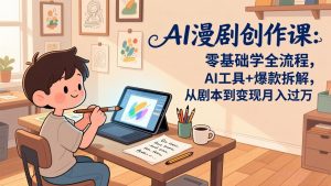 AI漫剧创作课：零基础学全流程，AI工具+爆款拆解，从剧本到变现月入过万-大象聊项目