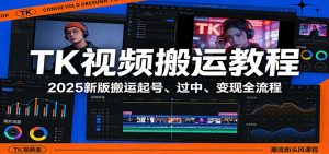TK视频搬运教程：2025新版搬运起号、过中、变现全流程-大象聊项目
