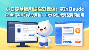 小白零基础AI编程变现课：掌握Claude Code等AI工具的核心用法，10分钟生成完整网页应用-大象聊项目