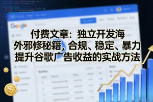 付费文章：独立开发海外邪修秘籍，合规、稳定、暴力提升谷歌广告收益的实战方法-大象聊项目