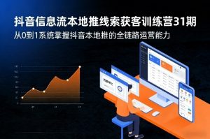 抖音信息流本地推线索获客训练营31期，从0到1系统掌握抖音本地推的全链路运营能力-大象聊项目