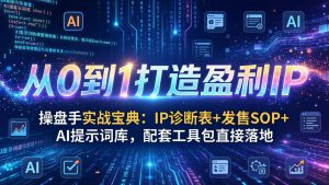 操盘手实战宝典：IP诊断表+发售SOP+AI提示词库，配套工具包直接落地，从0到1打造盈利IP-大象聊项目