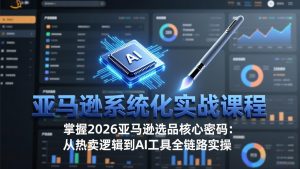 亚马逊系统化实战课-更新3月：2026最新选品方法论，从热卖原因分析到AI作图，提升选品成功率-大象聊项目