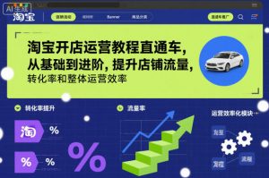 淘宝开店运营教程直通车，从基础到进阶，提升店铺流量，转化率和整体运营效率(更新26年3月)-大象聊项目