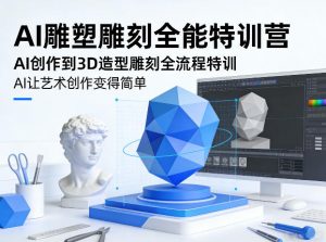 AI雕塑雕刻全能特训营，AI创作到3D造型雕刻全流程特训，AI让艺术创作变得简单-大象聊项目