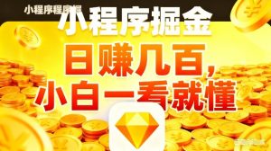 微信小程序掘金项目，不用复杂操作，5分钟就能学会上手操作，日入几张【揭秘】-大象聊项目