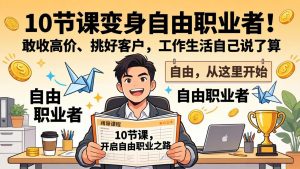 10 节课变身自由职业者！敢收高价、挑好客户，工作生活自己说了算-大象聊项目