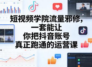 短视频学院流量邪修，一套能让你把抖音账号真正跑通的运营课-大象聊项目