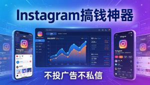 Instagram搞钱神器：月涨6万粉+月入5万刀，不投广告不私信，靠算法+低价产品-大象聊项目