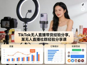 TikTok无人直播带货经验分享，某无人直播社群经验分享课-大象聊项目