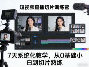 短视频直播切片训练营，7天系统化教学，从0基础小白到切片熟练-大象聊项目