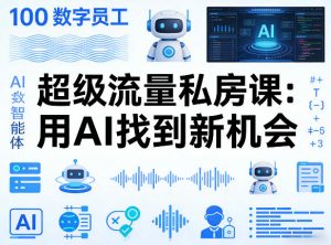 你的AI数字员工100个智能体，超级流量私房课，用AI找到新机会-大象聊项目