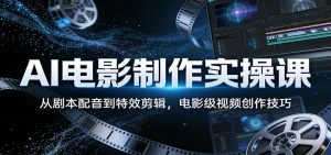 AI电影制作实操课：从剧本配音到特效剪辑，电影级视频创作技巧-大象聊项目