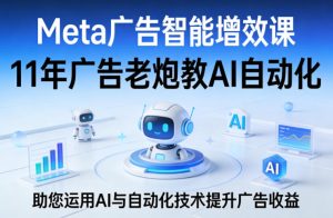 Meta广告智能增效课,11年广告老炮教AI自动化,助您运用AI与自动化技术提升广告收益-大象聊项目