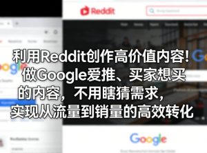 利用Reddit创作高价值内容！做Google爱推、买家想买的内容，不用瞎猜需求，实现从流量到销量的高效转化-大象聊项目
