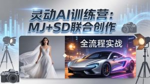 灵动AI训练营-3.0课程：MJ+SD联合创作，从婚纱大片到汽车广告，摄影后期全流程实战-大象聊项目