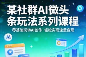 某社群的AI微头条玩法系列课程，零基础玩转AI创作，轻松实现流量变现-大象聊项目