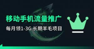 手机流量领取推广_每月一轮，刚需类的长期项目-大象聊项目