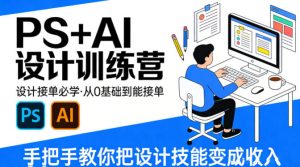 设计接单必学，PS+AI设计训练营，从0基础到能接单，手把手教你把设计技能变成收入-大象聊项目