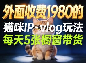 宠物赛道猫咪IP-vlog玩法，26条视频涨粉29W，每天5张橱窗带货拆解-大象聊项目