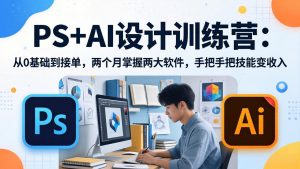 PS+AI设计训练营：从0基础到接单，两个月掌握两大软件，手把手把技能变收入-大象聊项目