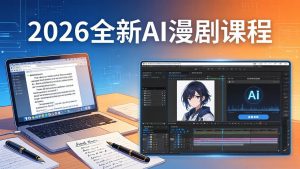 2026全新AI漫剧课程：覆盖创作全链路，教你写作分镜剪辑配音一站式打造漫剧作品-大象聊项目