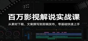 百万影视解说实战课：从素材下载、文案撰写到剪辑发布，零基础快速上手-大象聊项目