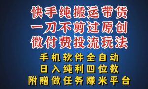 最新黑科技快手搬运带货方法，手机就能操作，轻松带你日入四位数【揭秘】-大象聊项目