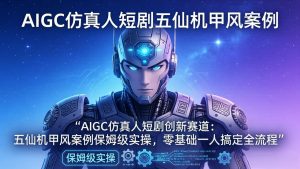 AIGC仿真人短剧创新赛道：五仙机甲风案例保姆级实操，零基础一人搞定全流程-大象聊项目