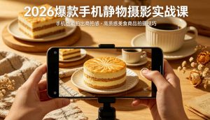 2026爆款手机静物摄影实战课,手机也能拍出商拍感,学会拍出高质感美食商品-大象聊项目