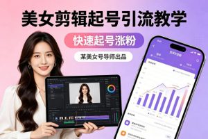 某美女号导师出品：美女剪辑起号引流教学，快速起号涨粉-大象聊项目