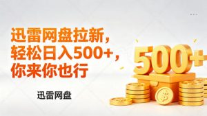 迅雷网盘锐评拉新，轻松日入几张，小白副业首选-大象聊项目