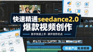 快速精通seedance2.0爆款视频创作，快速产出高清视频，避开大量创作坑点，新手也能快速上手-大象聊项目