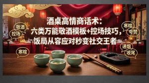 付费文章：酒桌高情商话术：六类万能敬酒模板+控场技巧，饭局从容应对秒变社交王者-大象聊项目