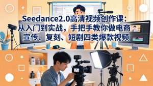 Seedance2.0高清视频创作课：从入门到实战，手把手教你做电商、宣传、复刻、短剧四类爆款视频-大象聊项目