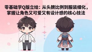 零基础学Q版立绘：从头身比例到服装细化，掌握让角色又可爱又有设计感的核心技法-大象聊项目