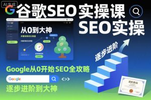 谷歌SEO实操课，Google从0开始SEO全攻略，逐步进阶到大神(更新26年)-大象聊项目