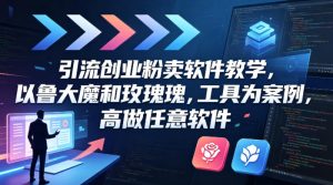 引流创业粉卖软件教学，以鲁大魔和玫瑰工具为案例，可做任意软件-大象聊项目