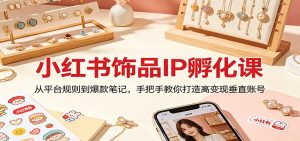 小红书饰品IP孵化课：从平台规则到爆款笔记，手把手教你打造高变现垂直账号-大象聊项目