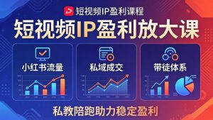 短视频IP盈利放大课：小红书流量+私域成交+带徒体系，私教陪跑助力稳定盈利-大象聊项目