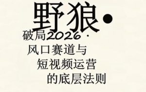 野狼团队·多平台实操运营课，覆盖AI口播、服装、好物、漫剪等热门玩法(更新4月)-大象聊项目