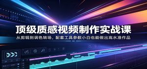 顶级质感视频制作实战课：从剪辑到调色转场，配套工具参数小白也能做出高水准作品-大象聊项目