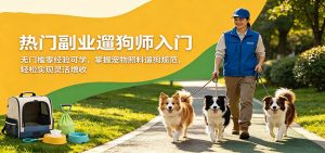 热门副业遛狗师入门，无门槛零经验可学，掌握宠物照料遛狗规范，轻松实现灵活增收-大象聊项目