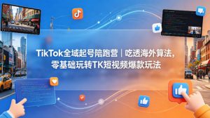 TikTok全域起号陪跑营｜吃透海外算法，零基础玩转TK短视频爆款玩法-大象聊项目