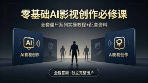 零基础AI影视创作必修课，全套僵尸系列实操教程加配套资料，全程答疑带你独立完整出片-大象聊项目
