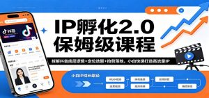 IP孵化2.0保姆级课程：拆解抖音底层逻辑+定位选题+拍剪落地，小白快速打造高流量IP-大象聊项目