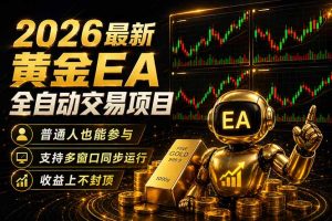 最新黄金EA量化赛道，全程自动执行，多窗口操作直接放大结果-大象聊项目