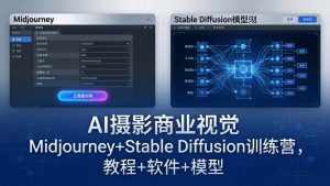 AI摄影商业视觉Midjourney+Stable Diffusion训练营，教程+软件+模型-大象聊项目